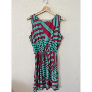 Cefian Sleeveless Dress Red And Green Size Large